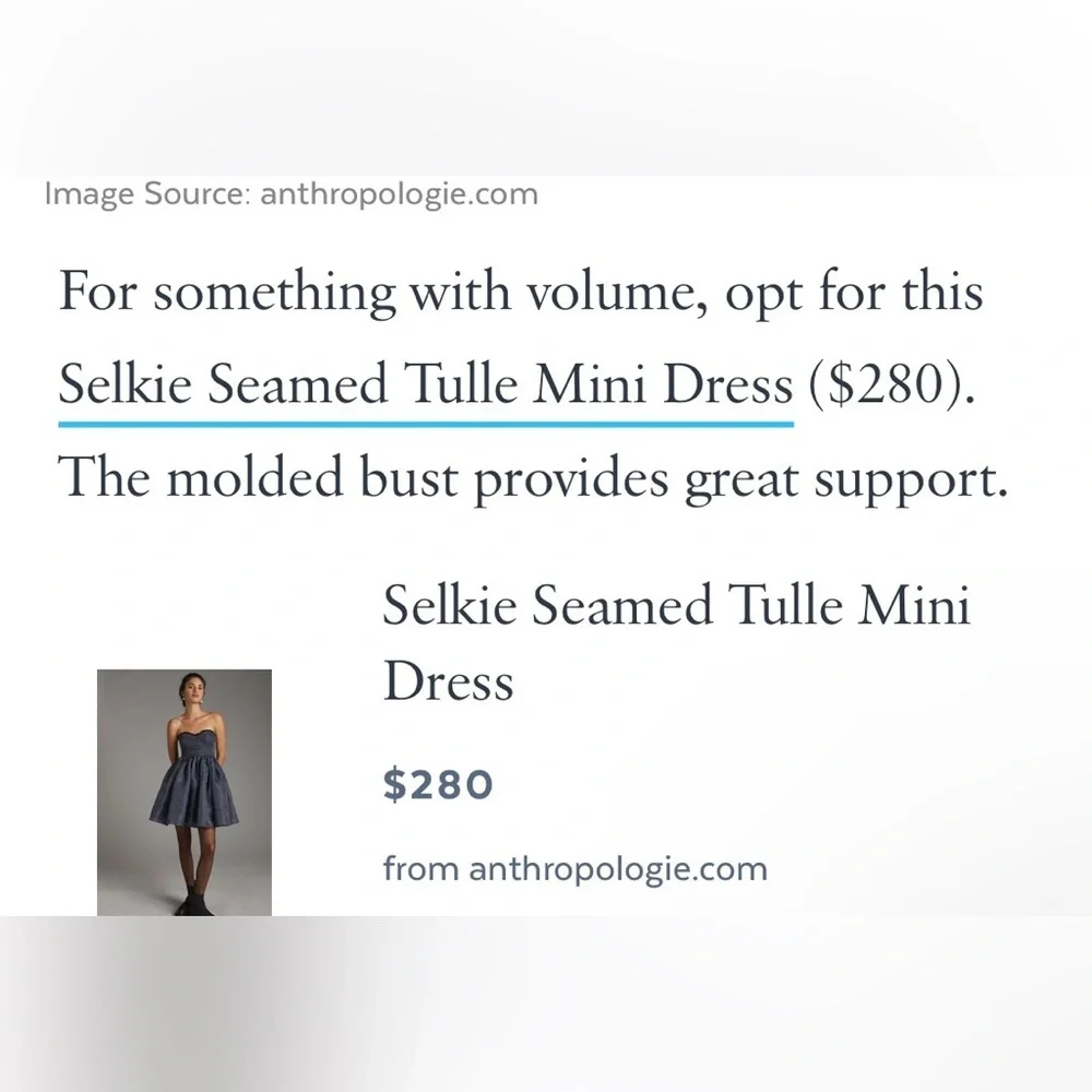 Anthropologie Selkie Seamed Tulle Mini Dress Size 16W NWT - Picture 4 of 17